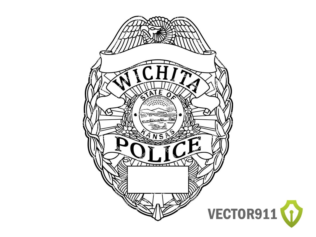 Wichita Kansas Police Badge in Svg Eps Dxf and Png Digital Etsy