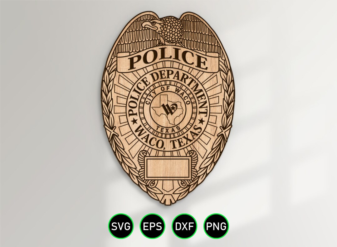 Waco Texas Police Badge SVG, City Police Department Officer Shield