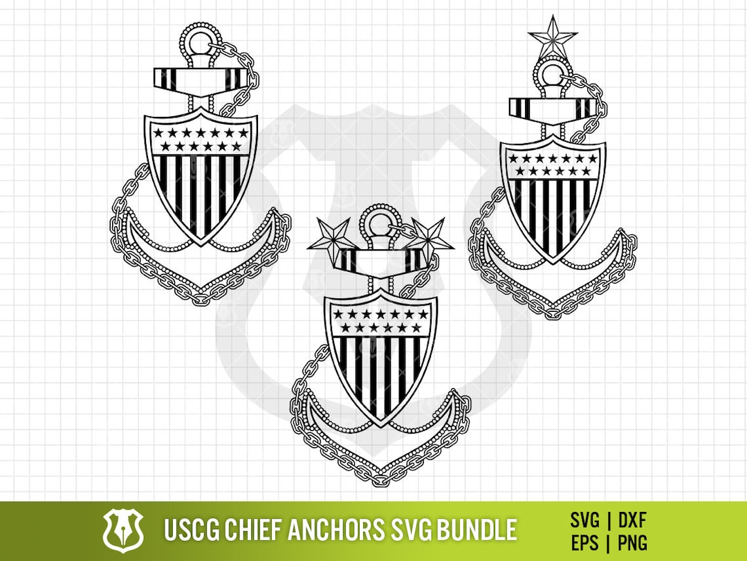 uscg-coast-guard-chief-anchors-svg-bundle-chief-e7-senior-etsy
