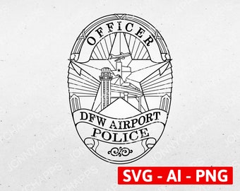 Dfw Airport Badge Example Fort Worth Police Badge - Etsy