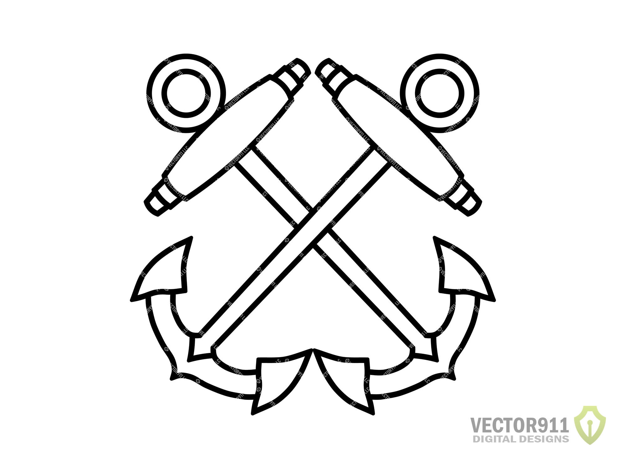 Crossed Anchors - Etsy