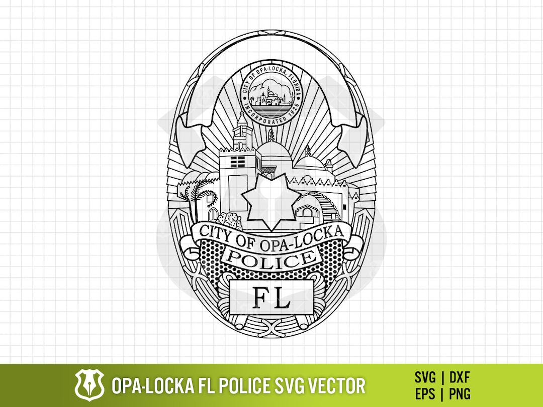 Opalocka Florida Police Badge SVG Vector FL Police Office Etsy