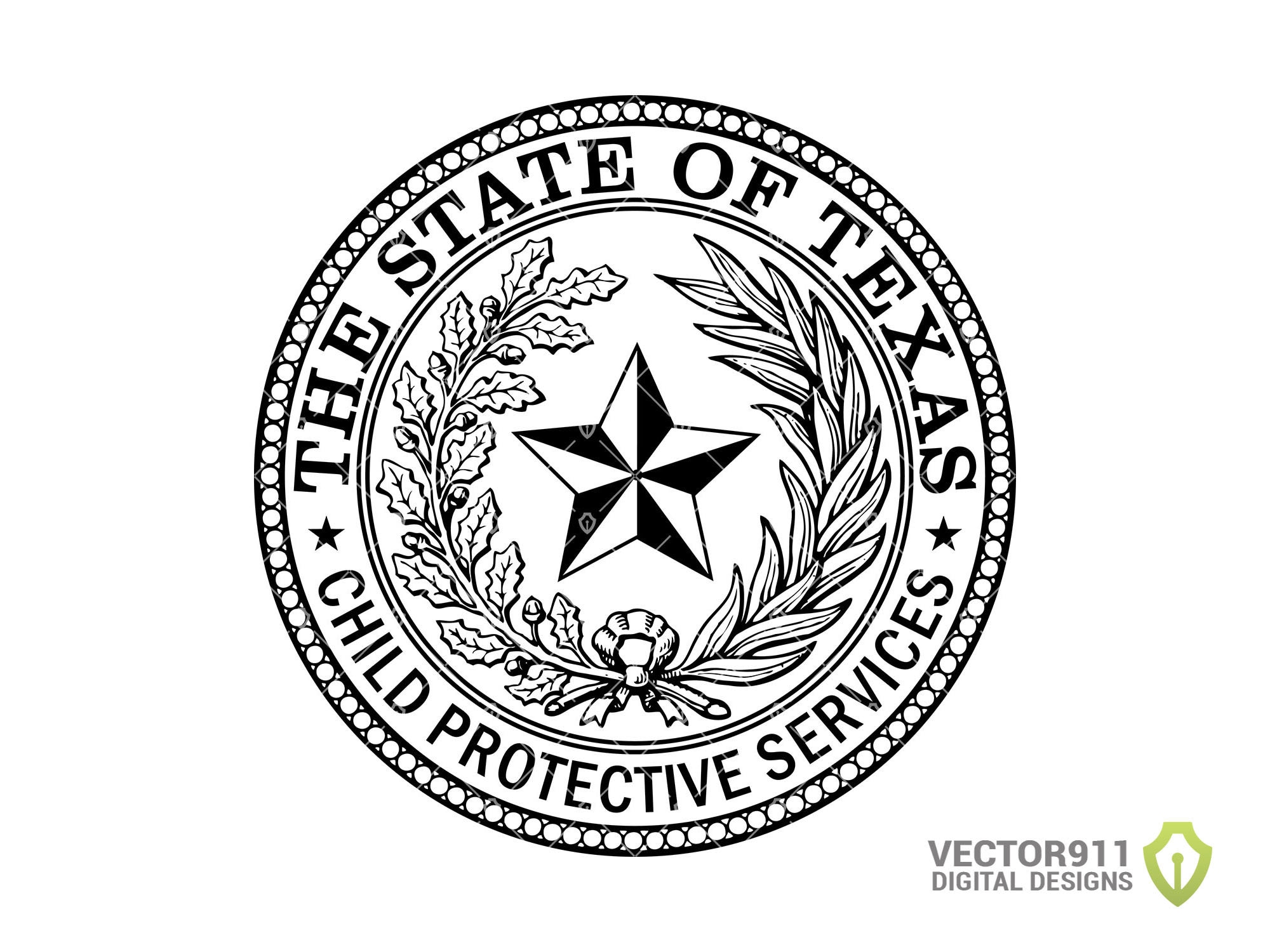 Texas Department of Child Protective Services Seal Logo Etsy