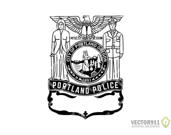 Portland Oregon Police Department Logo, Portland OR City Law Enforcement Badge Seal Digital Vector .ai, .svg, .png