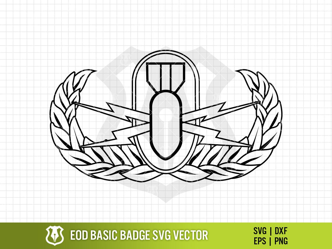 EOD Basic Badge, Explosive Ordnance Disposal Logo Seal Digital