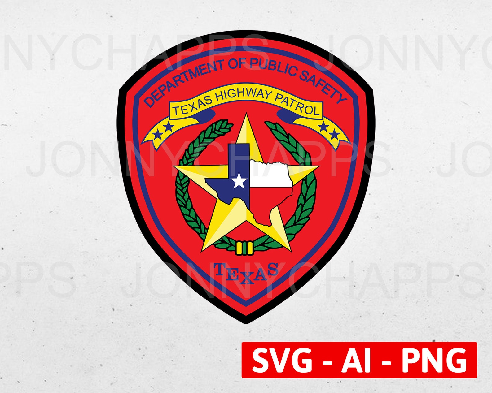 Texas DPS Highway Patrol Logo Layered Texas State Police Etsy