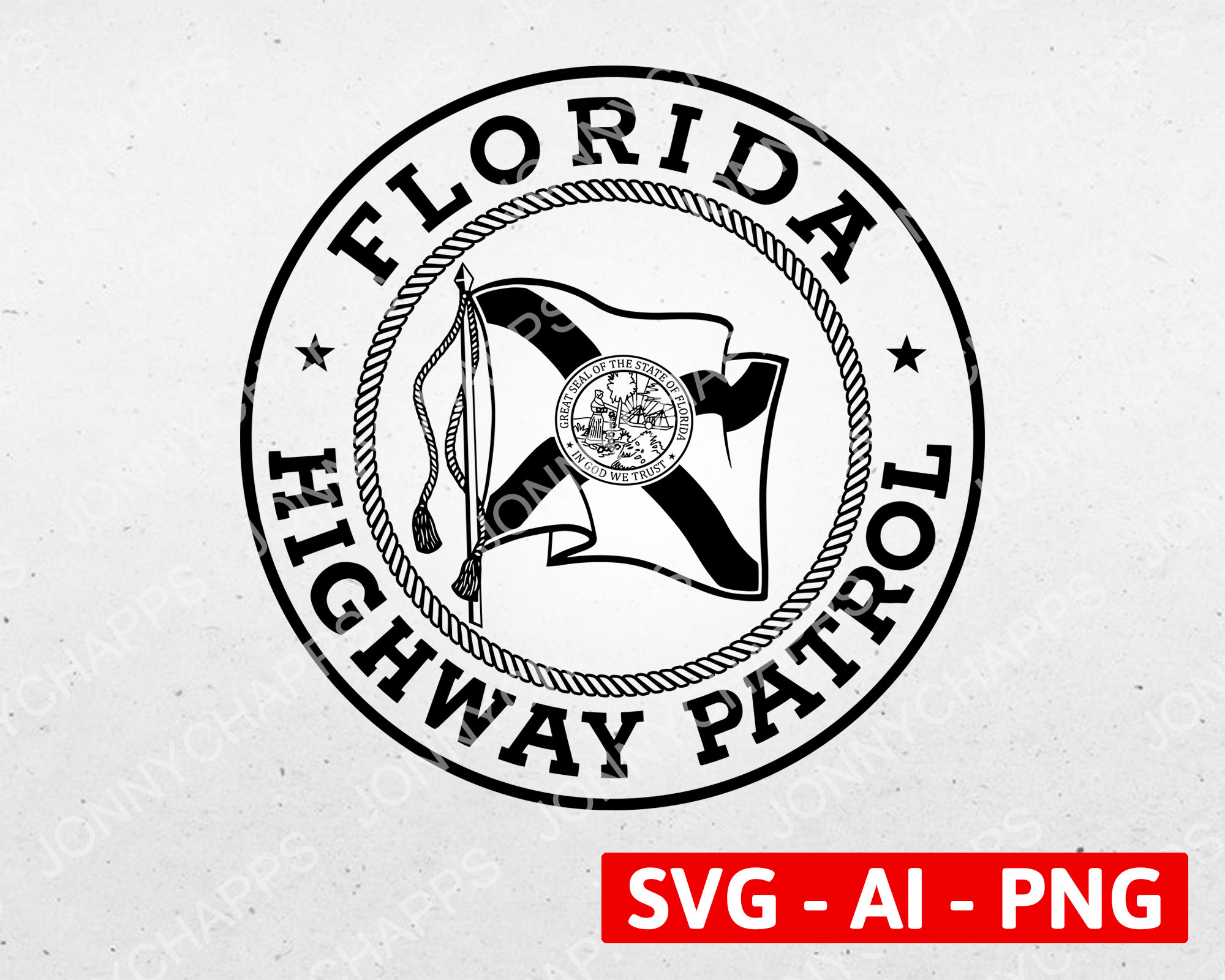 Florida Highway Patrol Seal FL State Trooper Seal Logo Law Etsy