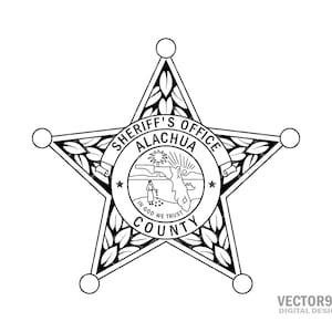 Alachua County Florida Sheriff Department Logo, FL Sheriff's Department Badge Insignia Digital Vector .ai, .svg, .png