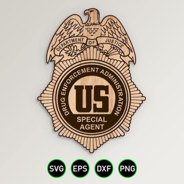 DEA Special Agent SVG, Drug Enforcement Administration Badge Vector Clipart, Digital Download cnc and Laser Engrave Cut Files