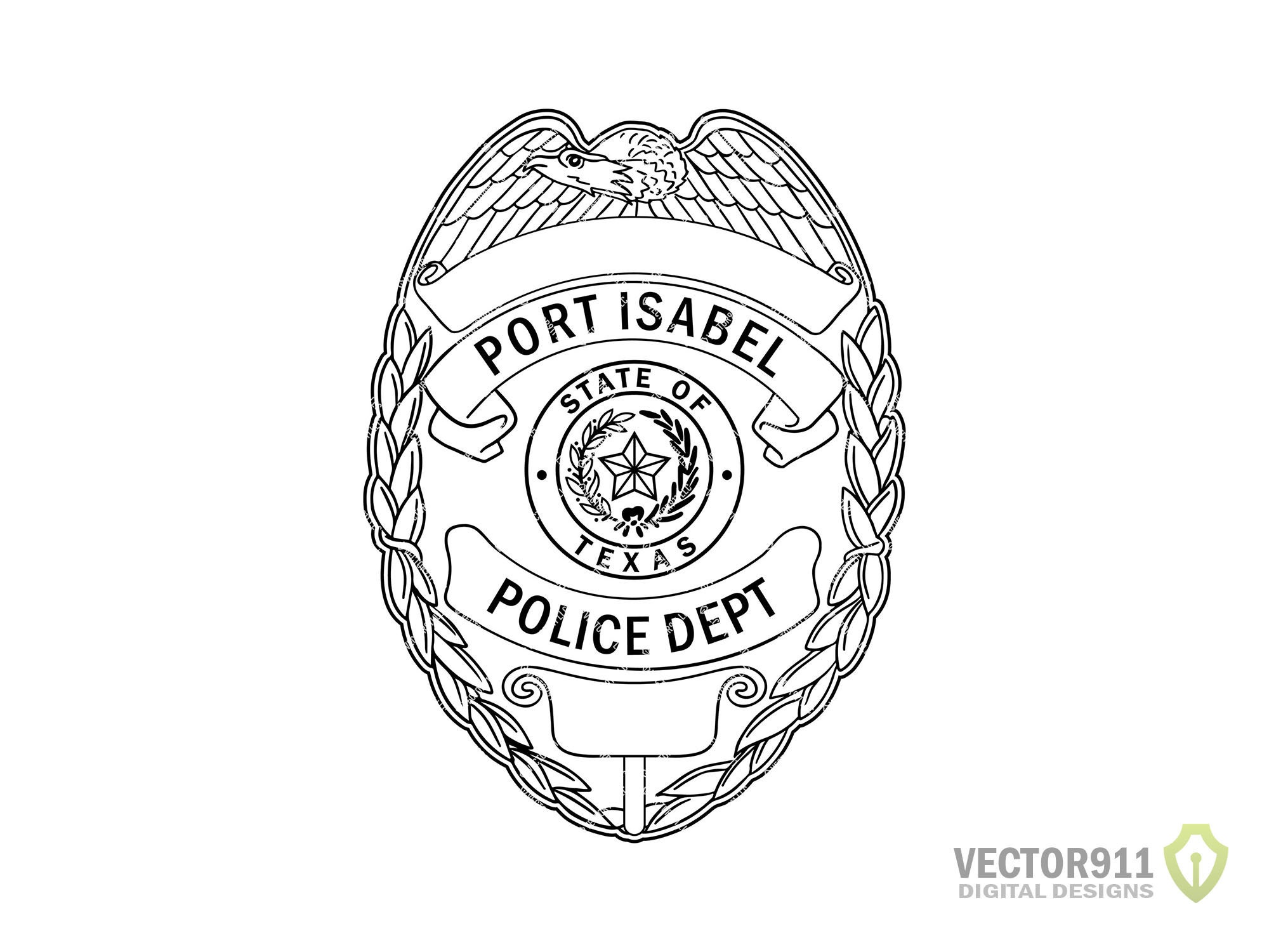 Port Isabel Texas Police Department Badge TX City Law Etsy