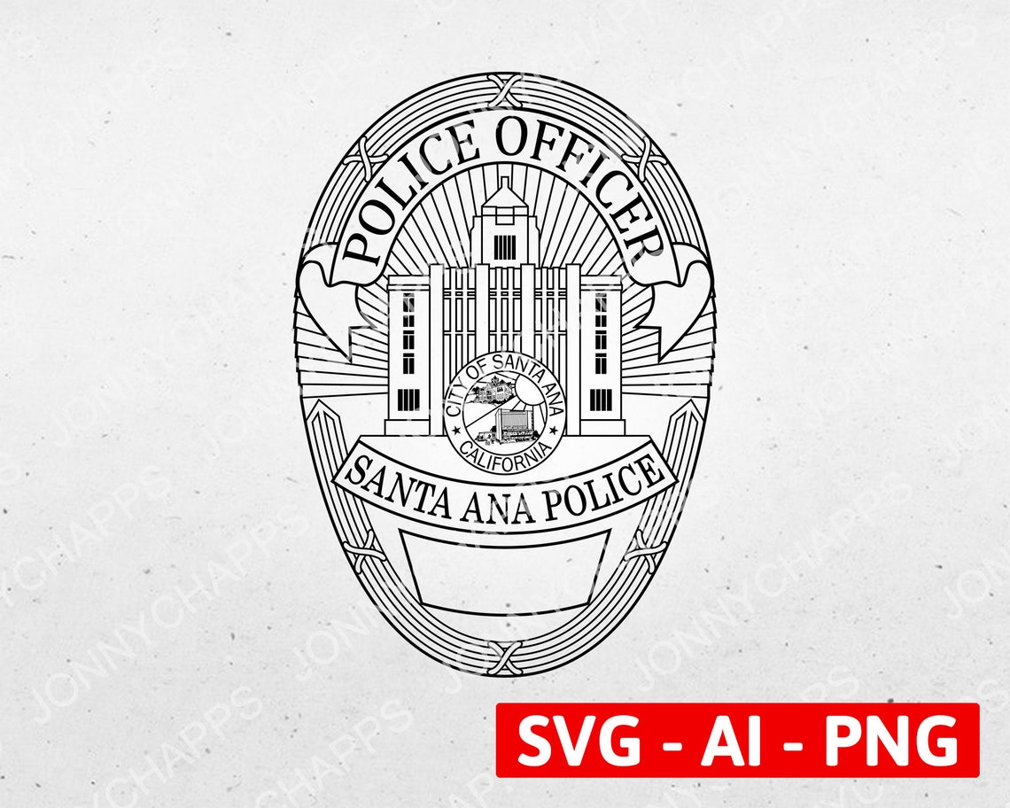 Santa Ana California Police Department Badge Santa Ana CA PD Etsy