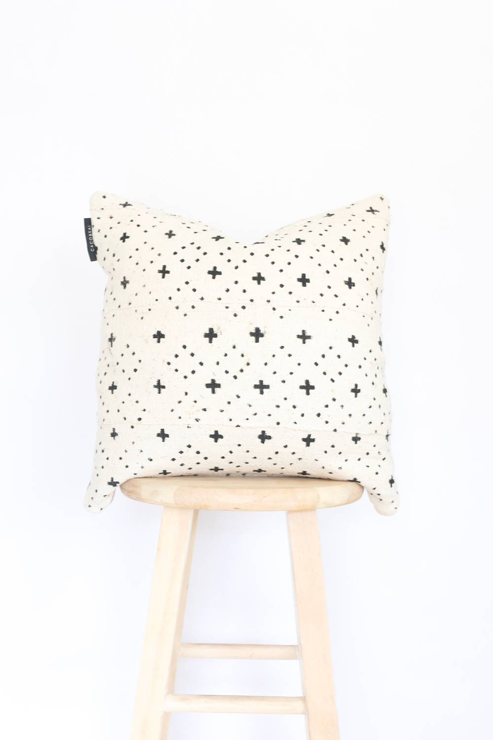 African white Mudcloth Pillow Cover boho handwoven mud Etsy