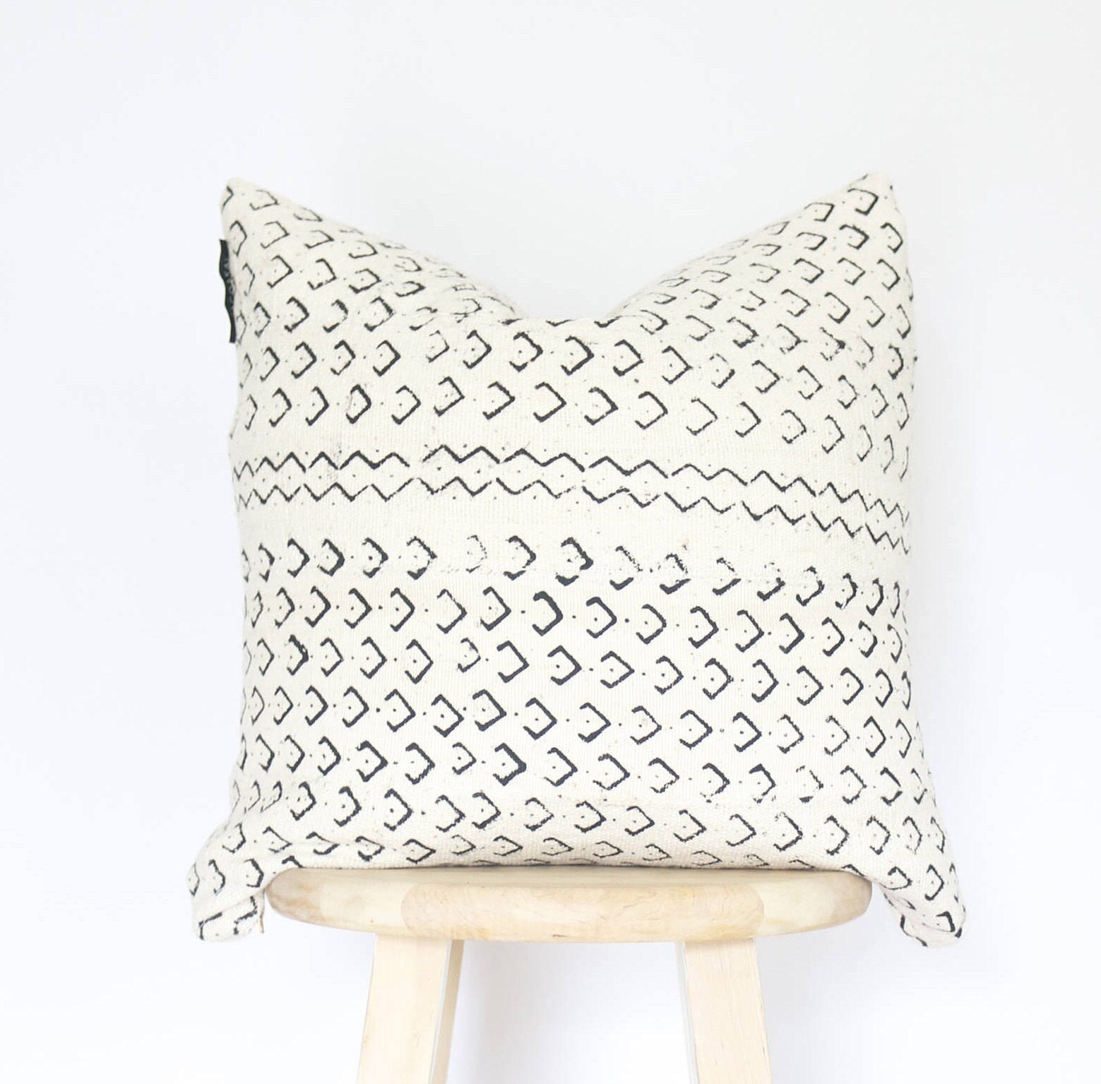 African white Mudcloth Pillow Cover boho handwoven mud Etsy