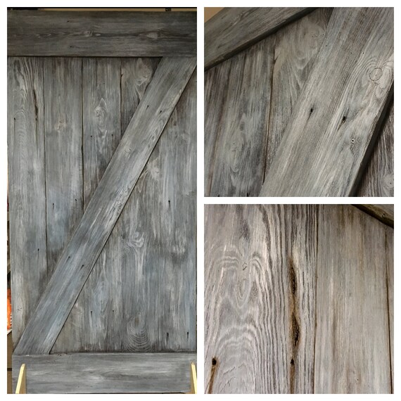 Grey Realistic Weathered Sliding Barn Doors Etsy