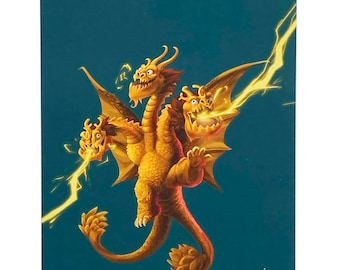 Mini Kaiju - Rey Ghidorah (1964 ver.) Tarjeta postal