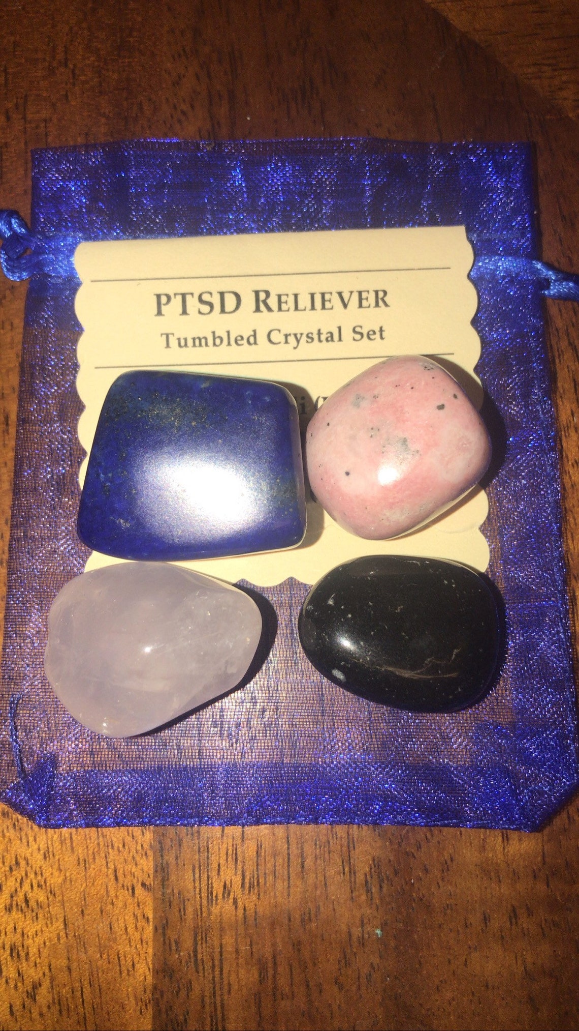 PTSD Relief Tumbled Crystal Healing Set with Pouch & Etsy