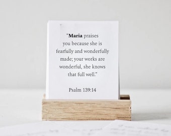 Personalized Identity in Christ Bible Verse Scripture Cards Prayer Cards Wood Stand Affirmation Christian Singles Teen Faith Spiritual Gift