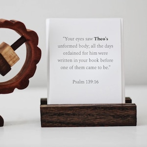 Cartes personnalisées pour enfants et bébé versets bibliques Maman chrétienne Cadeau de baby shower Naissance Baptême Prière Chambre d'enfant Personnalisé Religieux Spirituel