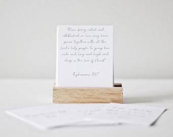 Bereavement and Loss Set of 31 with Wood Stand Personalized Comforting Scripture Cards Gift of Hope and Encouragement Christian Gift