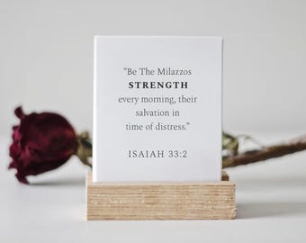 Personalized Comforting Scripture Cards Prayer Cards Wood Stand Christian Gift for Loss Bereavement Grief Sympathy Hope Encouragement Faith