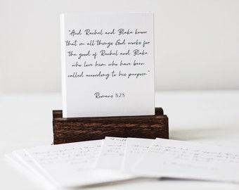 Bereavement and Loss Set of 31 with Wood Stand Personalized Comforting Scripture Cards Gift of Hope and Encouragement Christian Gift