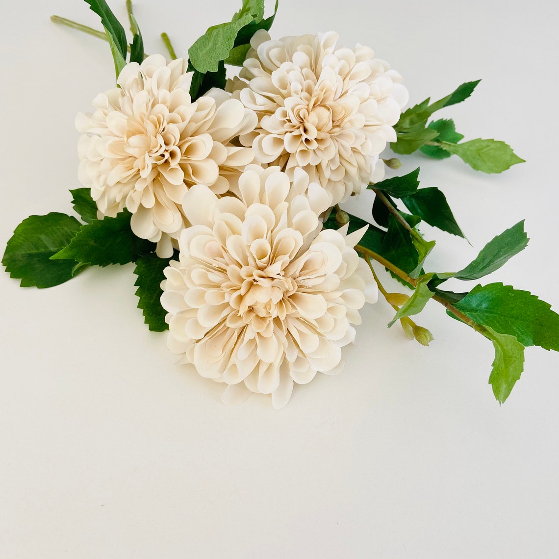 Dahlia Ivory Dahlia Artificial Flowers Etsy