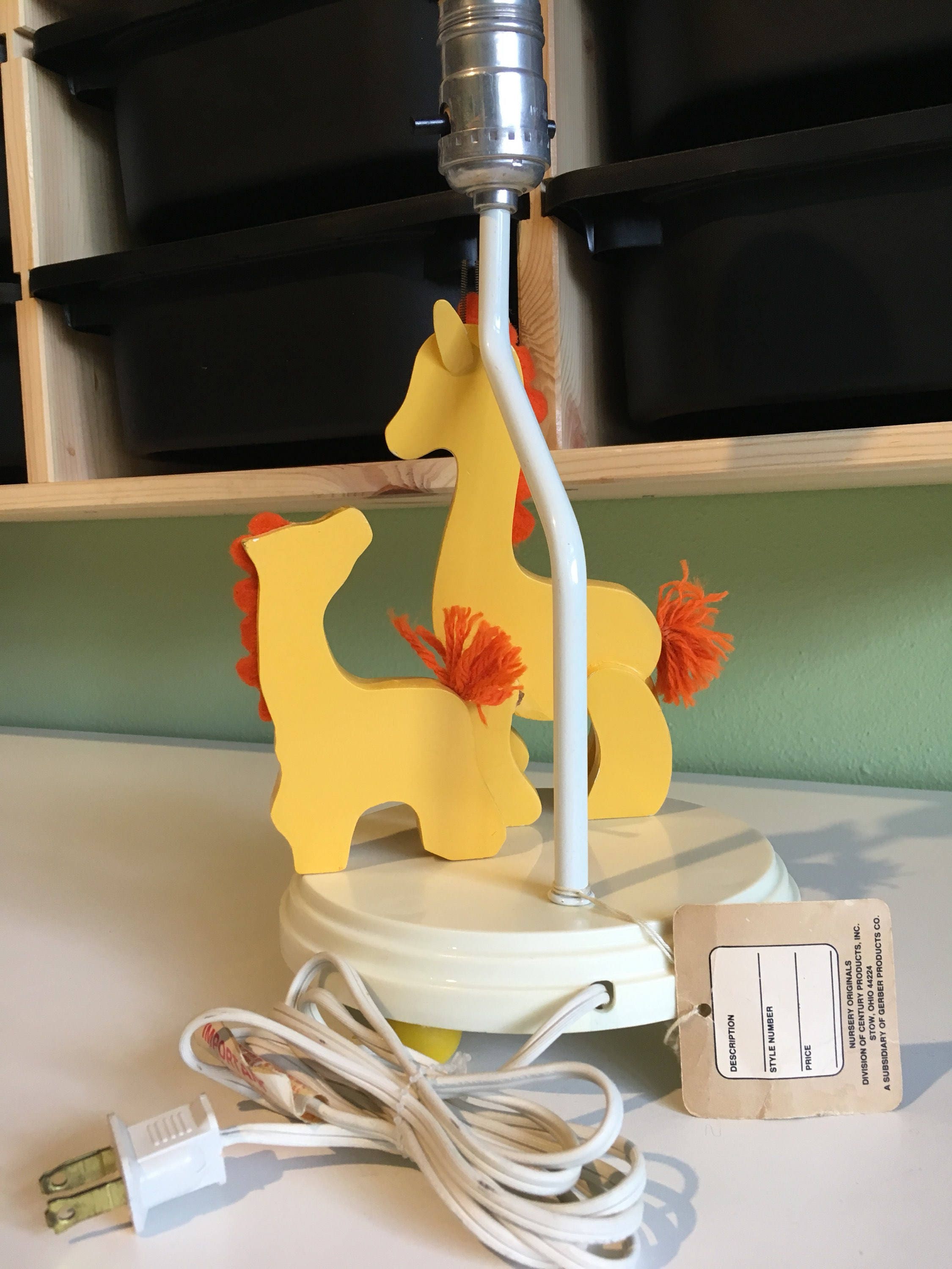 Vintage 1980 Nursery Originals Giraffe Lamp by Hallmark Etsy