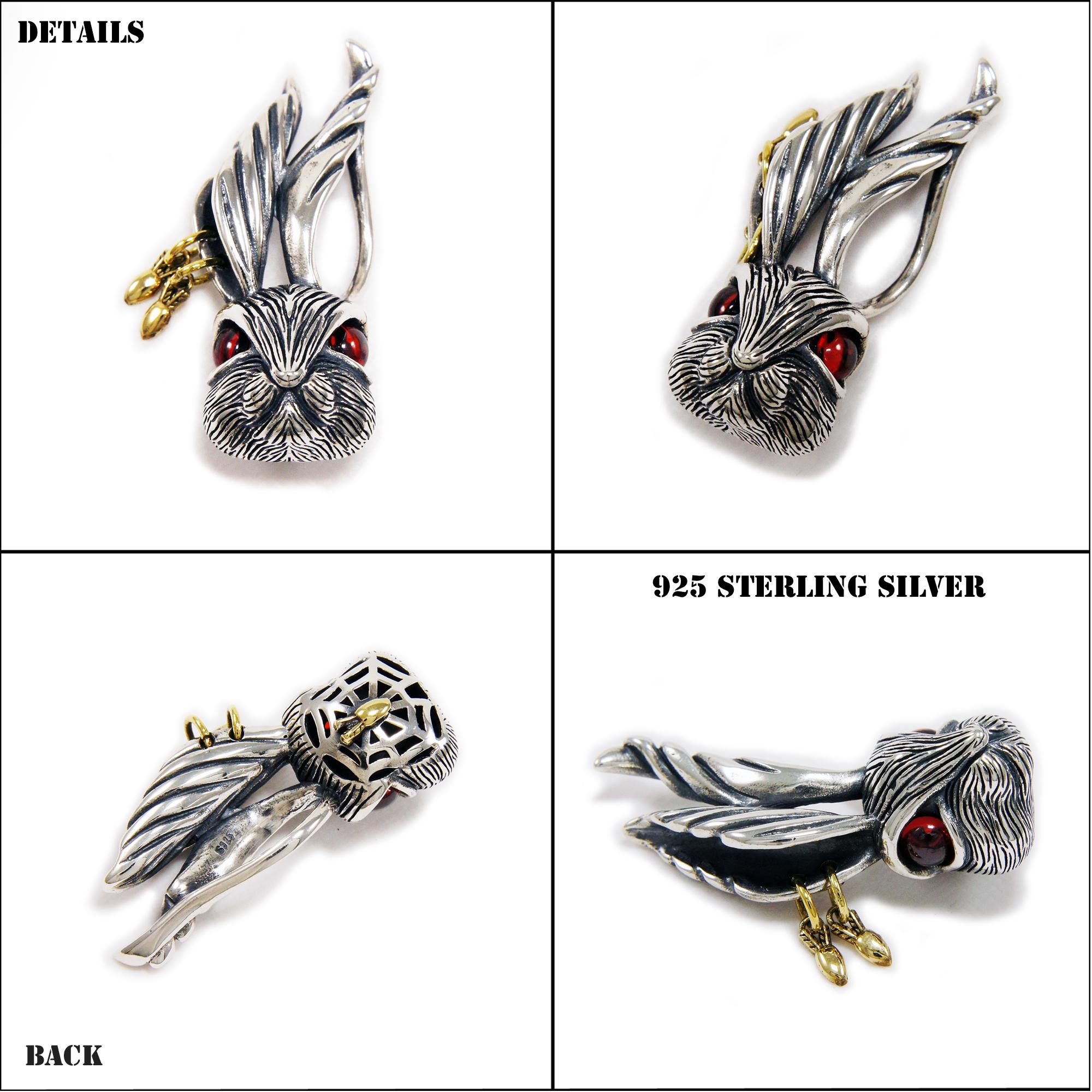 【AND A ASH】Parts Bunny Silver 20 Rabbit Bunny Charms, Antique Silver, Jewelry Making