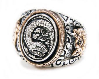 Serpent Snake/925 Sterling Silver Ring/Silver Snake Ring/Biker Jewelry/Gothic gb-r009