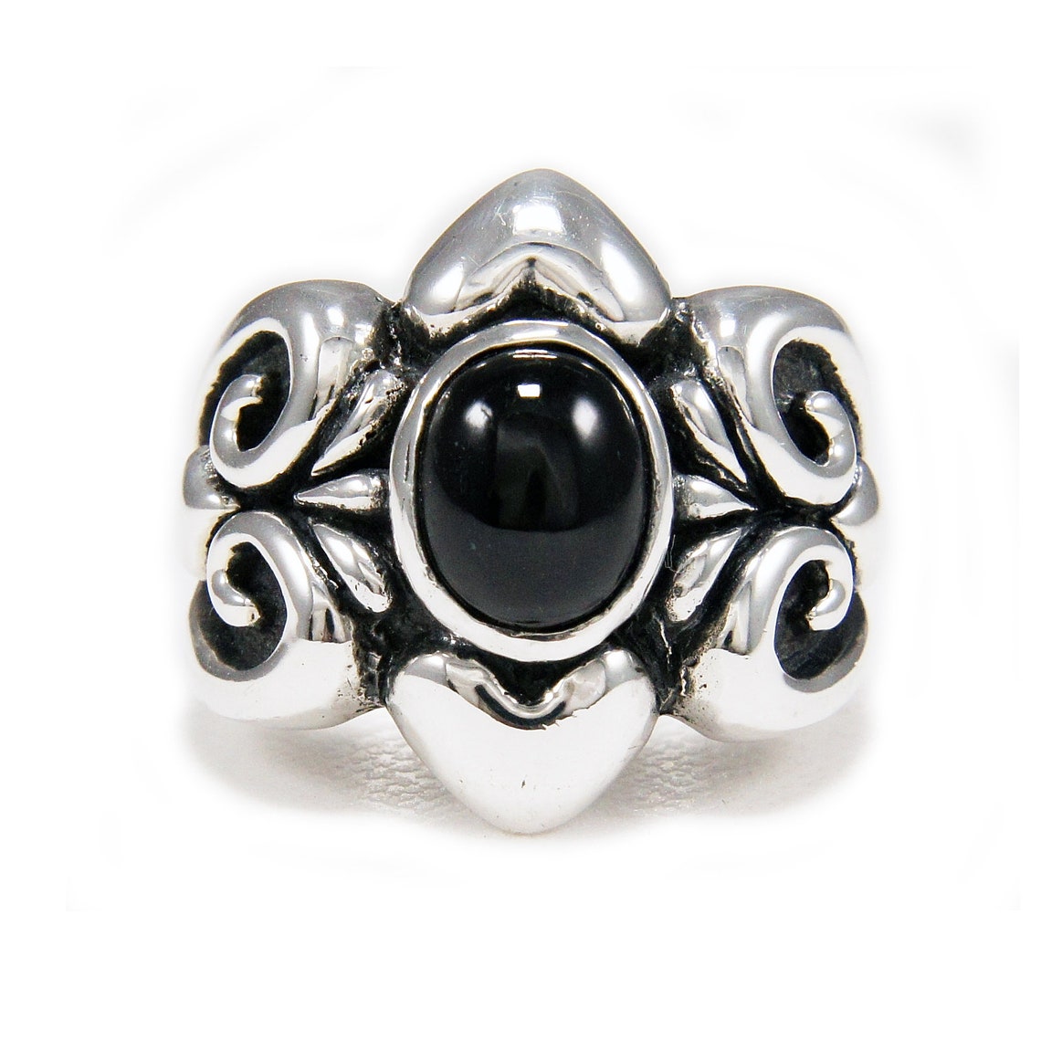 thumbnail image 2 of Classy 1 CT Black Onyx 925 Sterling Silver Ring – Women's Sizes 5-10 2 of 2