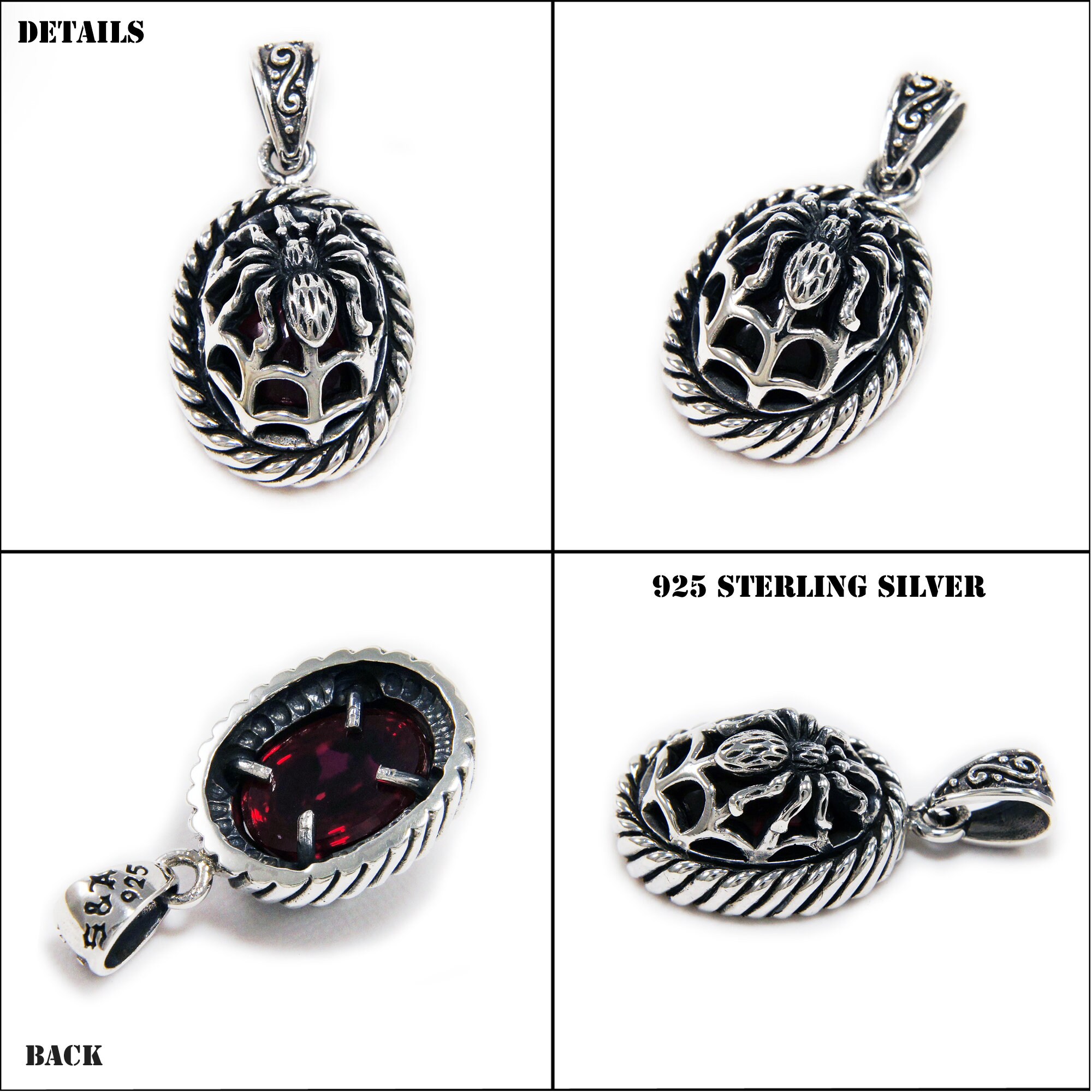 Ciondolo Ragno Tarantola In Argento Sterling 925 – Piccolo Charm Con Anello