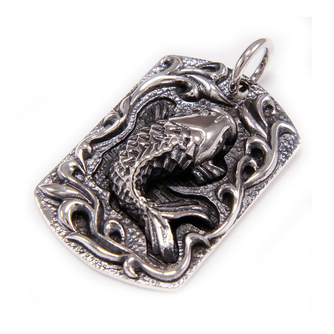 Japanese Carp/koi/fish/dog Tag/925 Sterling Silver Pendant/koi