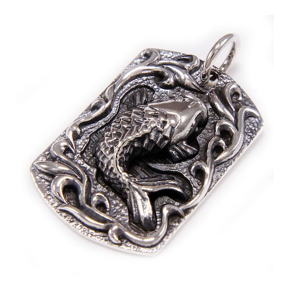 Japanese Carp/koi/fish/dog Tag/925 Sterling Silver Pendant/koi