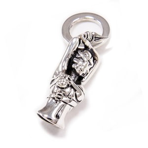 Bondage/Sexy/Angel/925 Sterling Silver Pendant/Silver Charm/BSDM/Gothic/Biker Jewelry/CS-018