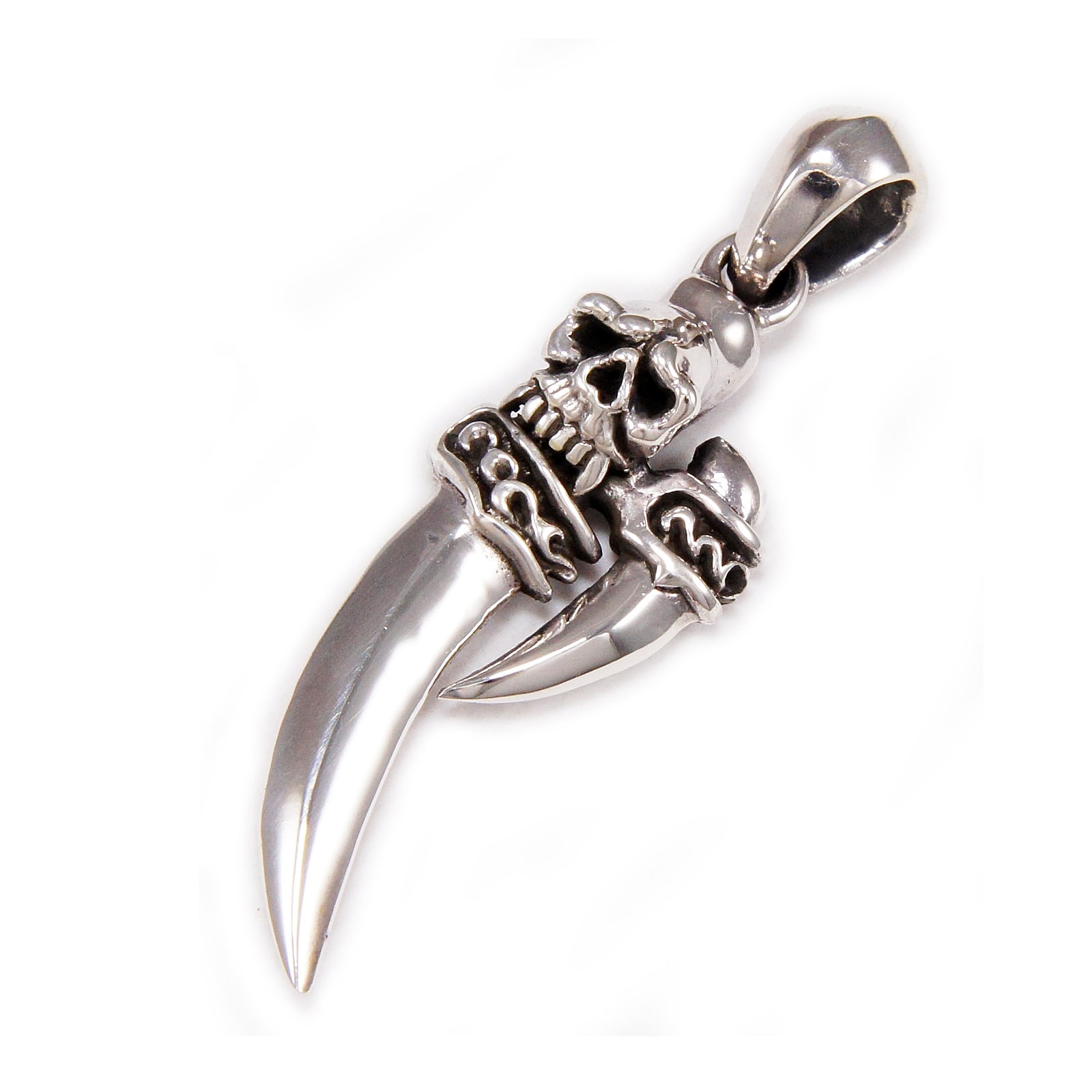 Dagger/skull/pirate/sword/925 Sterling Silver Pendant/skull