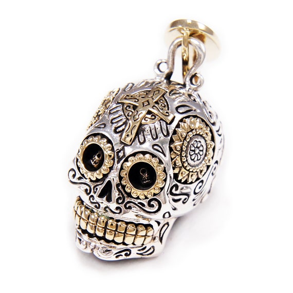 Santa Muerte/Sugar Skull/925 Sterling Silber Anhänger/Skull Anhänger/Skull  Charm/Biker/Gothic/Rockabilly/gb-113 - .de