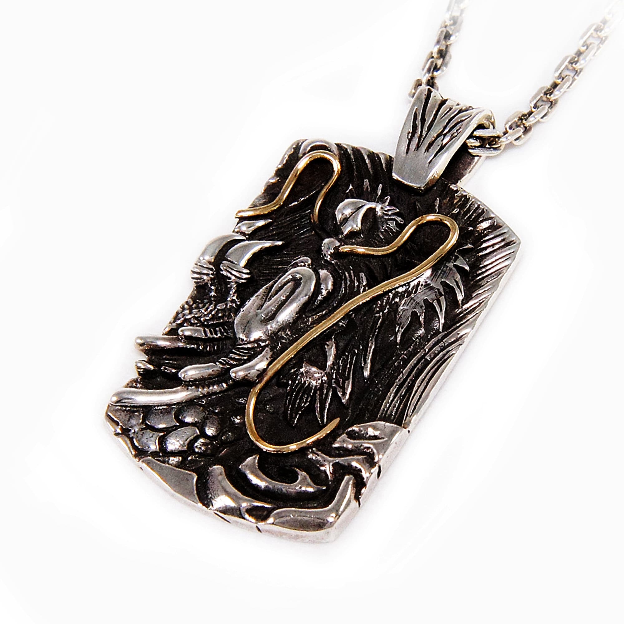 Dragon Sterling Silver Dogtag - Etsy