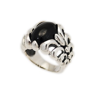 Black Star/Star Diopside/925 Sterling Silver Ring/Star Diopside Ring/Black Star/Biker Jewelry/Gothic/ks-r029