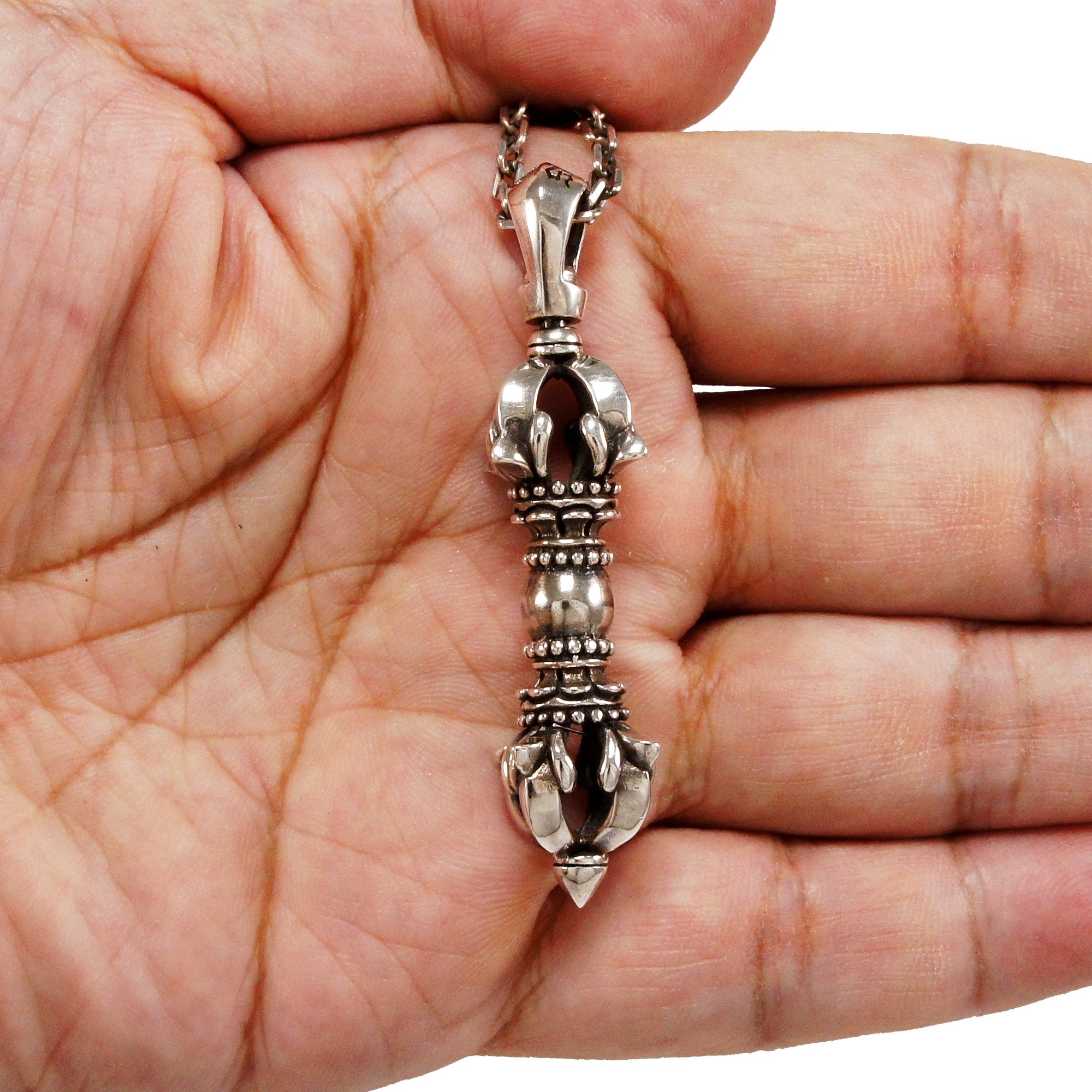 Amuleto buddista da uomo Cloisonne Vajra Collana con Amuleto buddista da uomo Cloisonne Vajra Collana con