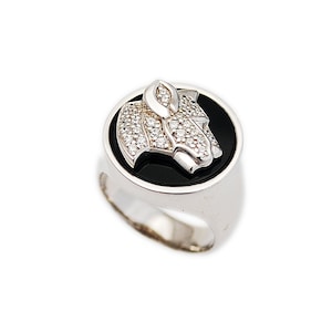 Black Panther/Panthera/Onyx/Jaguar/925 Sterling Silver Ring/Gothic/Biker Jewelry/White Cubic Zirconia/Anti Tarnished/Men's/Women's/GF-R001