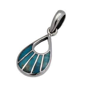 Turquoise/Blue Stone/925 Sterling Silver Pendant/Turkish Stone/Biker/Gothic/Navajo/Silver Charm/NAV-006