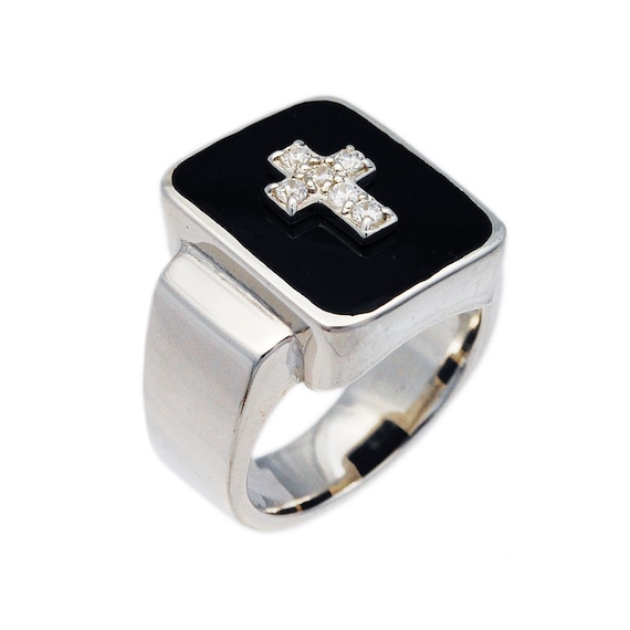 ■ENGBROX■ silver925 carin ring set EBRG22041SV Cross/black Onyx/925 Sterling Silver Ring/cross Ring/onyx