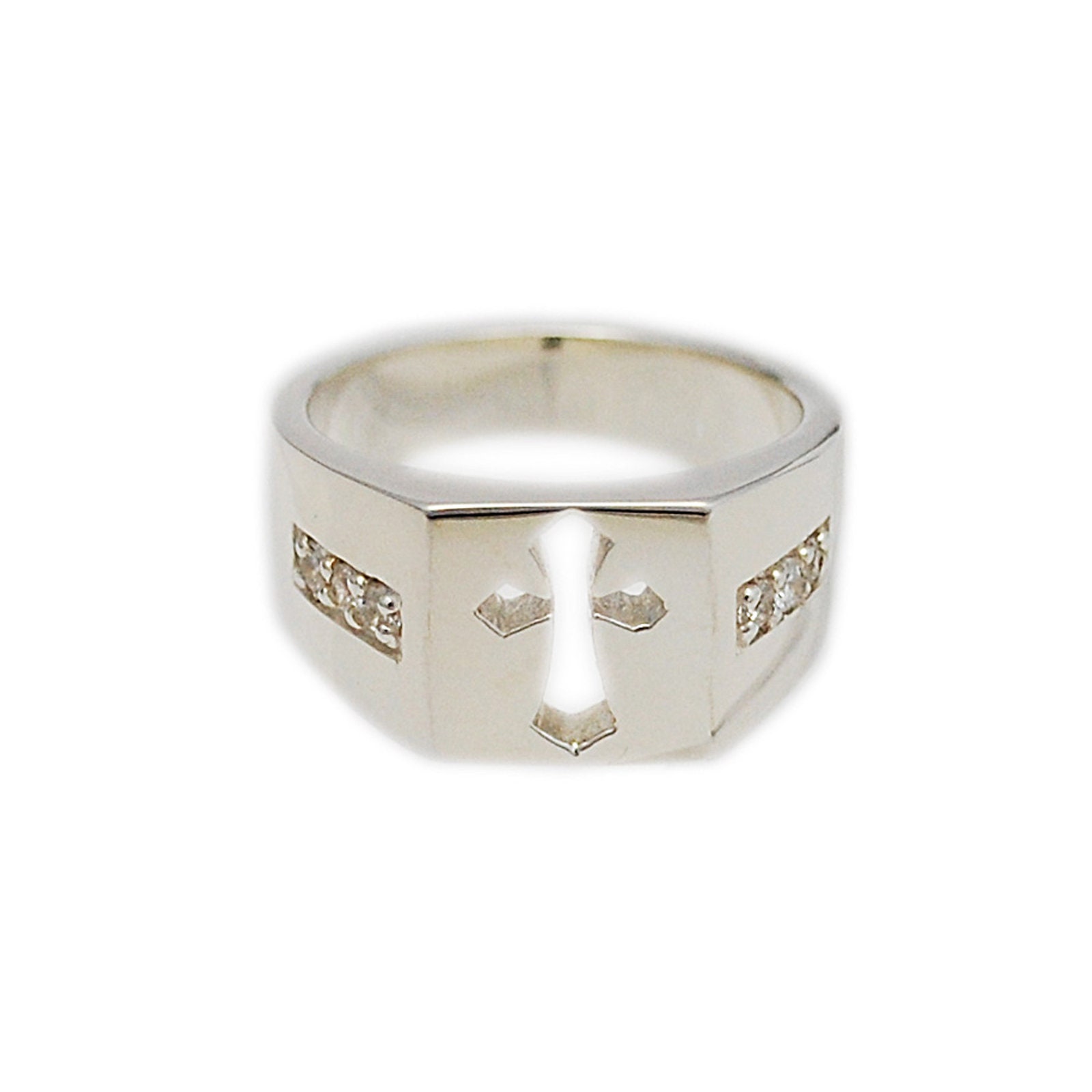 Cross/925 Sterling Silver Ring/cross Ring/cubic Zirconia
