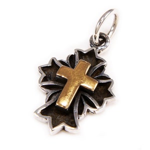 Cross/925 Sterling Silver Pendant/Silver Charm/Cross Pendant/Biker Jewelry/Gothic/Biker/Rockabilly/ gs-124/125