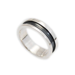 PRIX DE LIQUIDATION/Bague oxydée/Bague en argent sterling 925/Bague oxydée/Bague en argent oxydé/Bague en argent/Homme/Femme won-r019