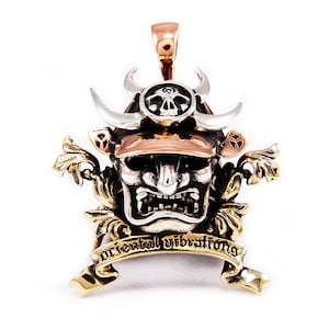 Samurai Kabuto/Armor/925 Sterling Silver Pendant/Shogun/WarLord/Ninja/Bushido/Biker/Gothic/Rockabilly/gb-087