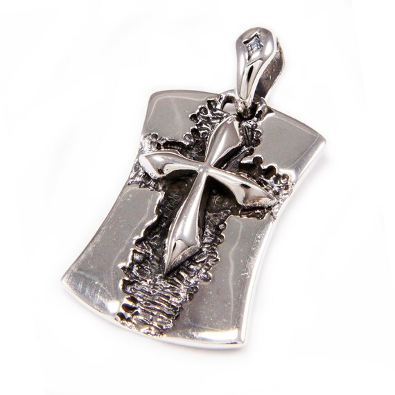Cross/dog Tag/925 Sterling Silver 