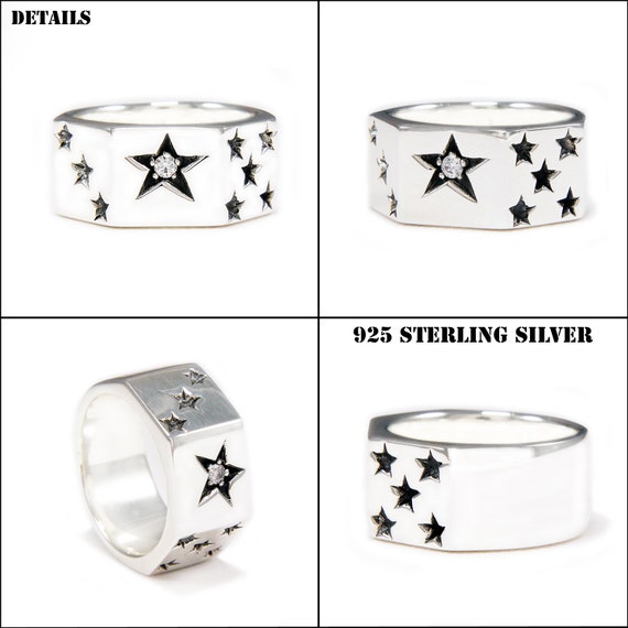 当季大流行 Star/stars/925 Star Ring/rock Ring/star Silver Sterling アクセサリー