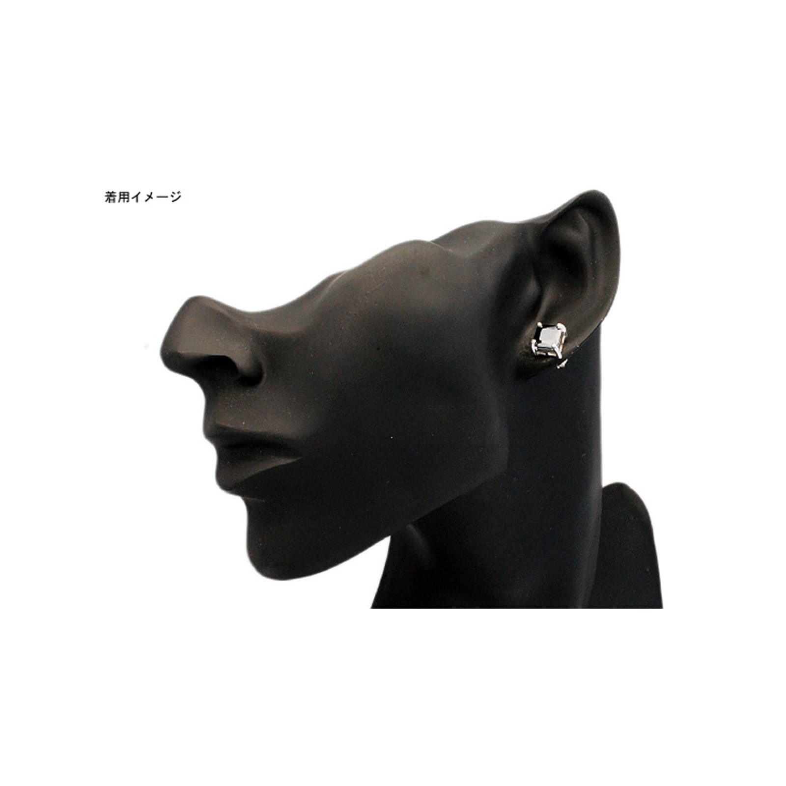Black Cubic Zirconia/925 Sterling Silver/stud/pierced