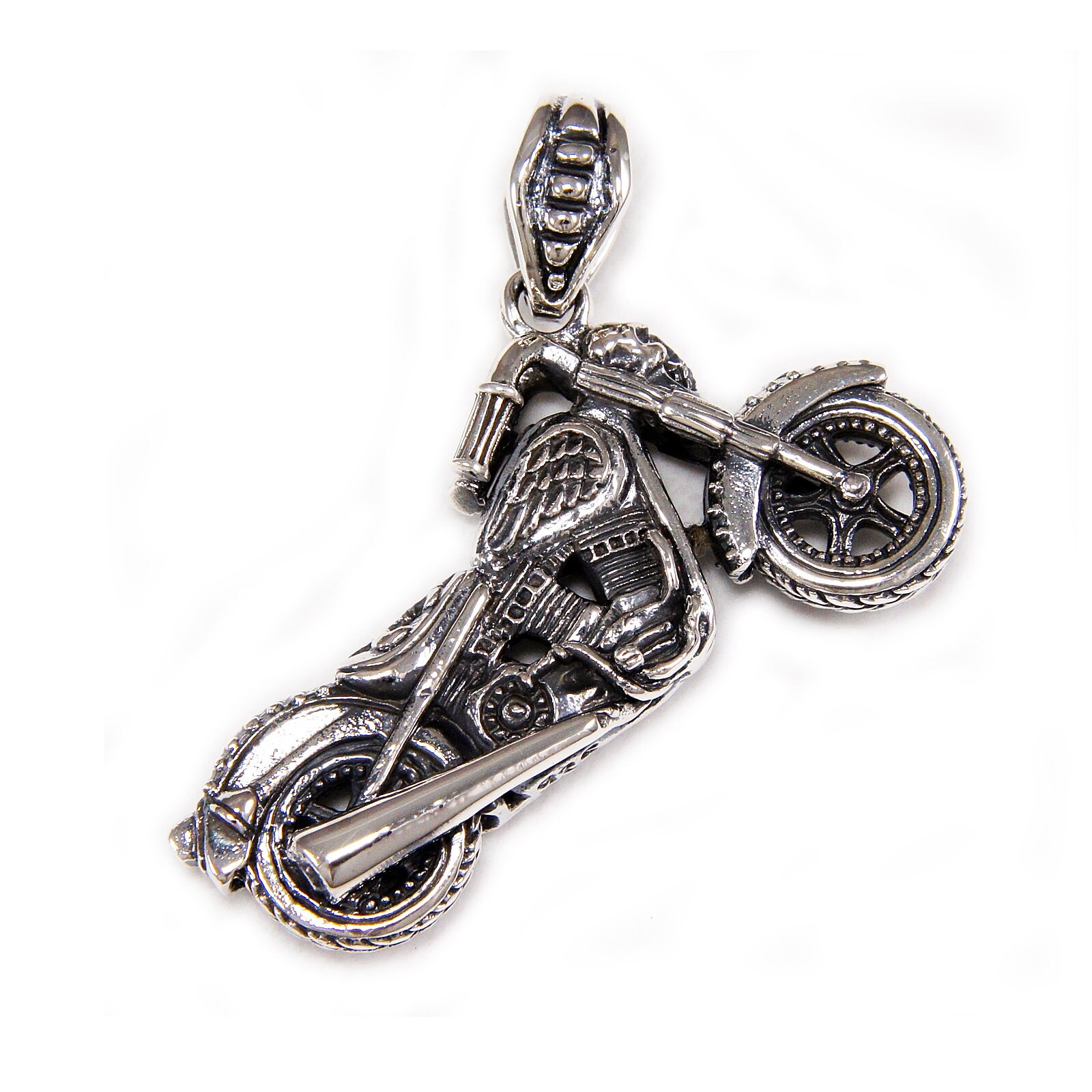 Chopper/motorcycle/925 Sterling Silver Pendant/silver Charm